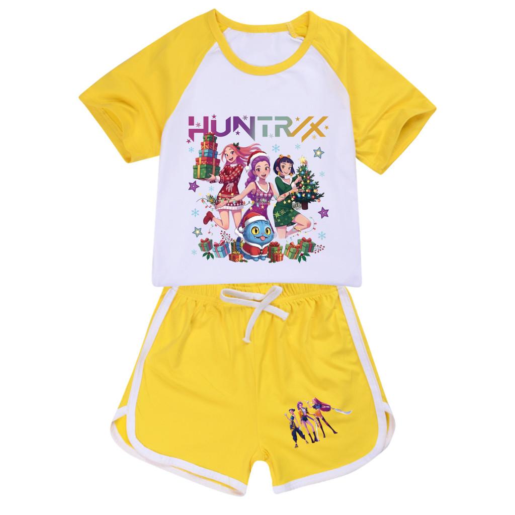5084 Kids Girls Christmas POP Rumi Zoey Mira Print T-shirt Shorts Sport Tracksuit Clothes Set