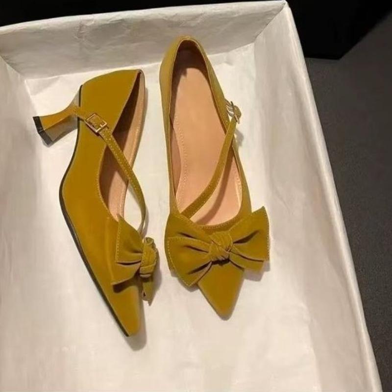 Bow Women High Heels Shoes Elegant Pointed Toe Heeled Sandals Summer 2025 Fad Party Dress Shoes New Pumps Mujer De Sandalias