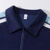 Men S Casual Striped Contrast Color Turn Down Collar Long Sleeve Polo Sweatshirt Loose Fit
