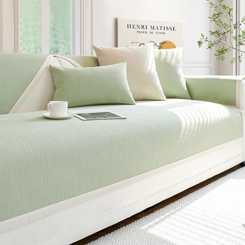Sofa Kissen Rutschfest Vier Jahreszeiten Universell Fresh Cream Stil Schlicht Modern Sofa Kissenbezug Stoff Sofaüberwurf Husse