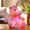 Cute Luminous Sitting Unicorn Doll Plush Toy Colorful Angel Pegasus Doll Children Soothing Rag Doll