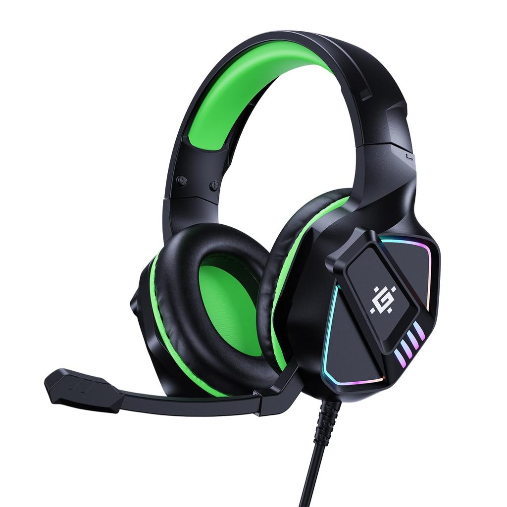 Wired Gaming Headset with High Sound Surround 40mm Lightweight RGB Compatible with Black and Green 3.5mm Jack, Noise-Canceling Microphone, Isolation,