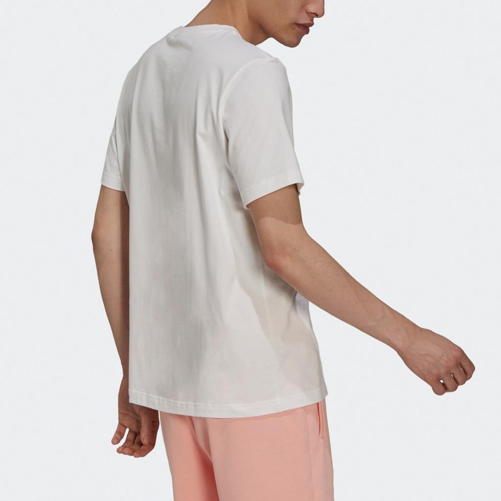 adidas Logo Print Sports Crew Neck Short Sleeve T-Shirt for Men In Off-White