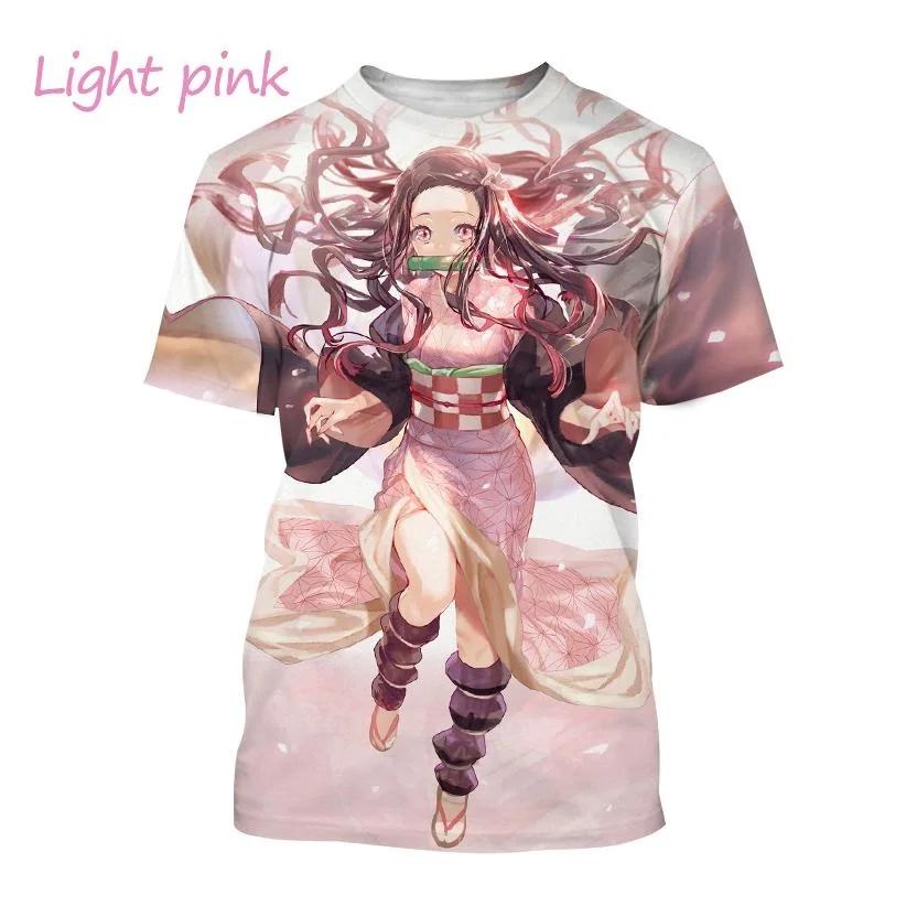 Demon Slayer Anime Character Collection 3D Printing Harajuku Style Nezuko Mitsuri Shinobu Kanao Unisex Short-sleeved Top