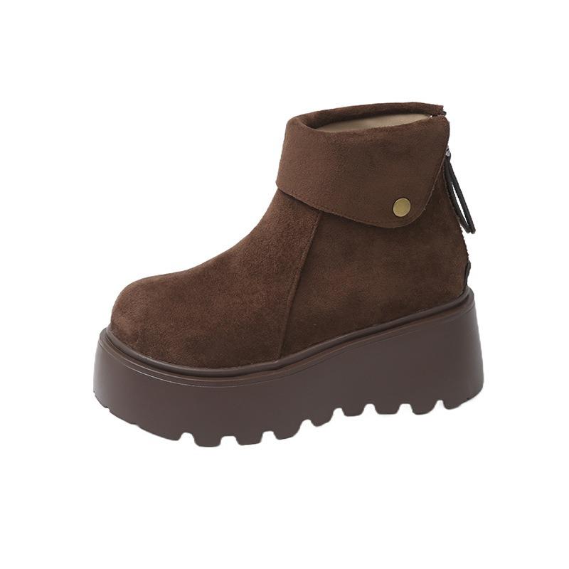 Plateau-Stiefel mit dicker Sohle Damen Herbst neue Mode vielseitige kurze Stiefel kleine Martin-Stiefel