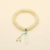 Natural White & Creamy Yellow Jade Bodhi Root Double-Strand Bracelet - New Chinese Design for Women