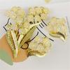 Moonlight Lily Vintage Faux Pearl Corsage Earrings - Silver Needle Studs with Ribbon Flower Pin Design