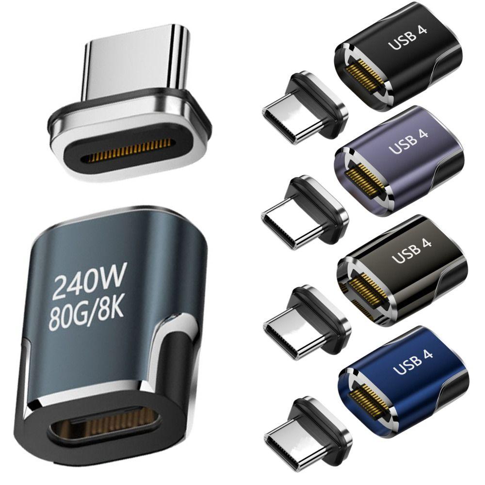 Profesionální magnetický USB-C adaptér PD 240W 8K 60Hz 80Gbps Type C konvertor Rychlé nabíjení Plně funkční USB4.0 adaptér pro notebook