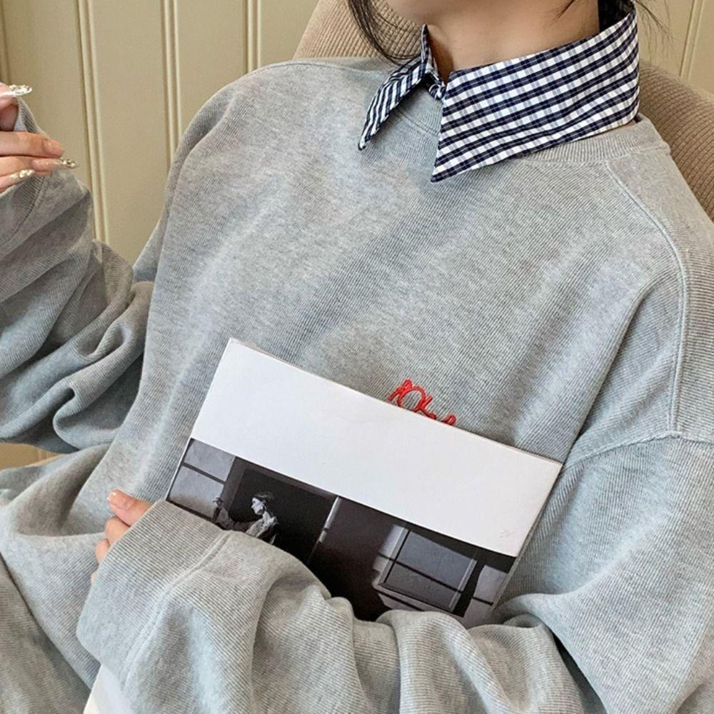 Plaid Stripe Shirt Fake Collar Comfortable Women's Detachable Collar  Clothes Accessories