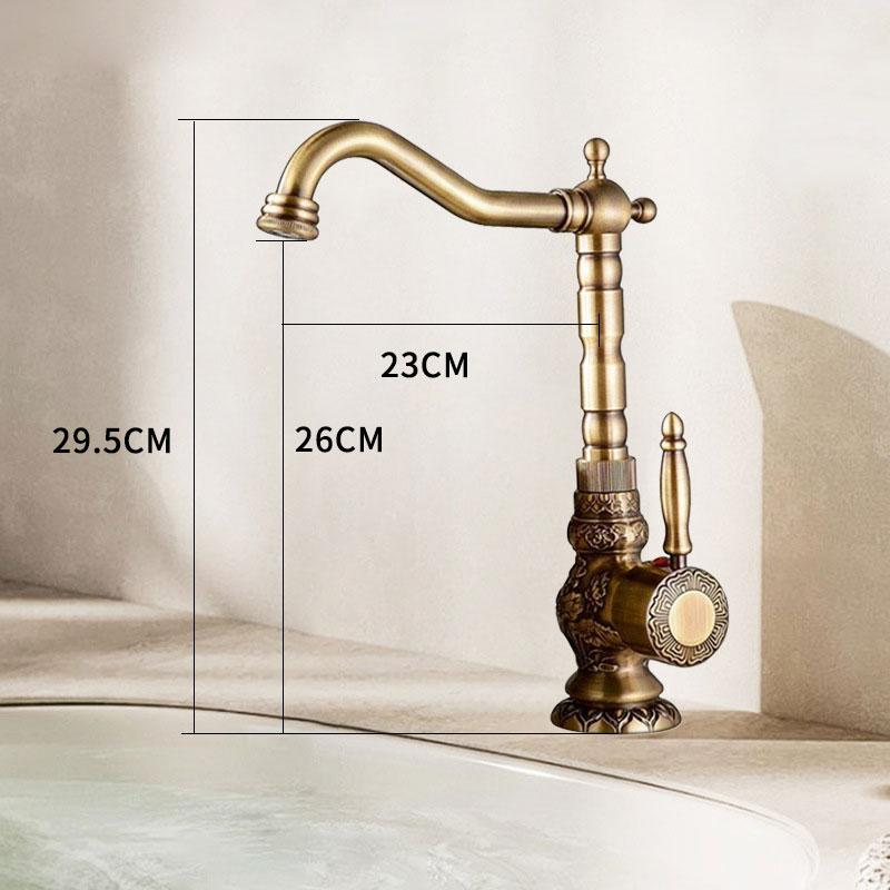 faucet  Antique all copper carved kitchen sink faucet, basin hot and cold faucet  bathroom accessories kitchen bathroom faucets