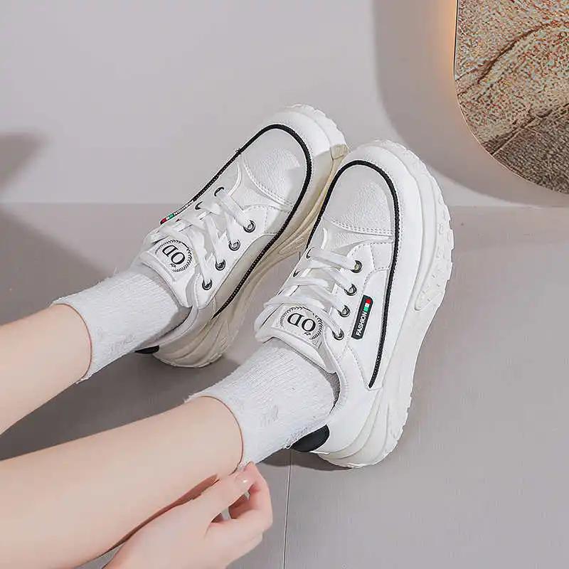 Fashion Spring-autumn High Sole Golf Woman Casual 46 Sneakers Women Shoes Luxury Sports Special Shuse Lofers Mobile Upper Sneachers