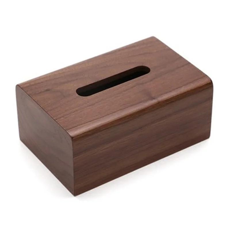 Spot wooden black walnut tissue storage wooden box office cafe living room wooden drawing paper box table decoration