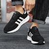 New three-bar fashion shoes Student sports running shoes all leather casual shoes Fashion trend couple sports shoes