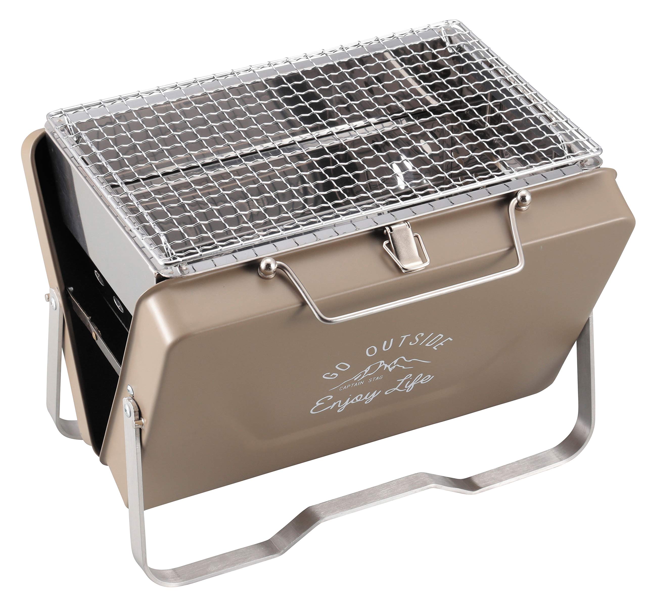

Captain Stag Tabletop Barbecue Khaki Monte UG-66 V-Shaped Grill,