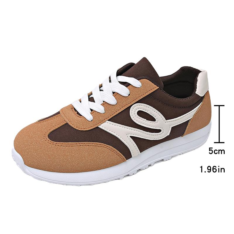 

Fashion Fashion Striped Women s Lightweight Sneakers Soft Sole Non Slip Casual Sports Shoes Woman Spring Autumn Lace Up Yellow Sneakers 36 коричневый