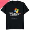 Чоловіча чорна футболка з графічним принтом Windows XP Professional, повсякденна, з круглим вирізом, з кольоровим логотипом, 100% бавовна, вільний крій, для весни та літа