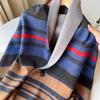 Autumn And Winter New Checkered Scarf Button Cloak Scarf Women'S Winter High End Sensation Imitation Cashmere Red Shawl