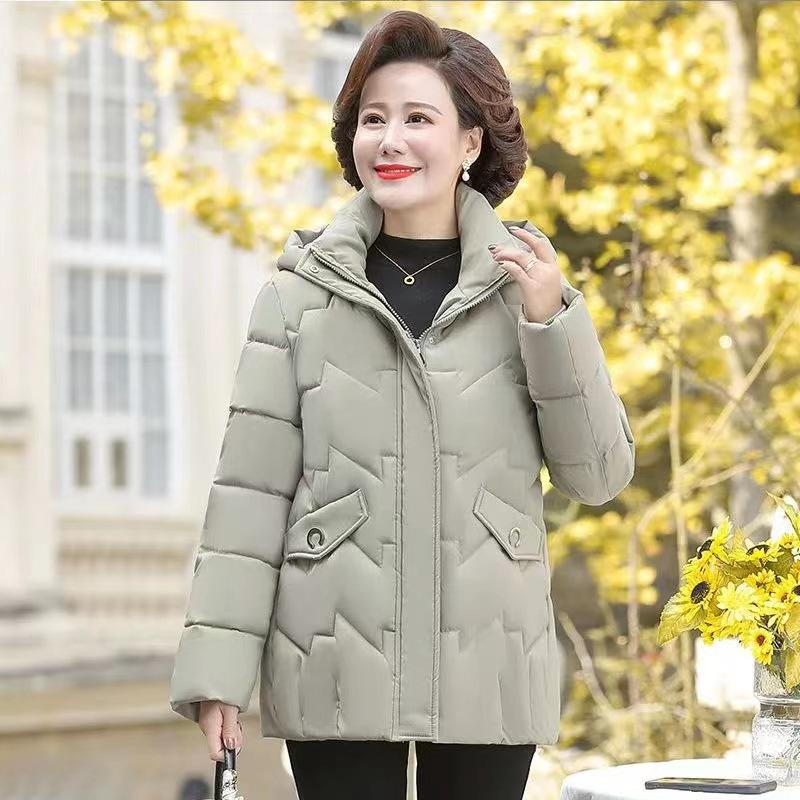 Down Cotton Women's Winter Padded Jacket, Western Style Winter Padded Jacket, Plus Velvet Thick Padded Jacket