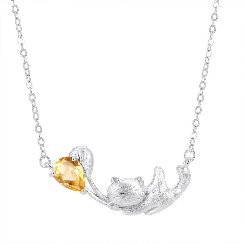 Fashion S925 Sterling Silver Necklace Light Luxury Design Thin Chain Women Jewelry Gift