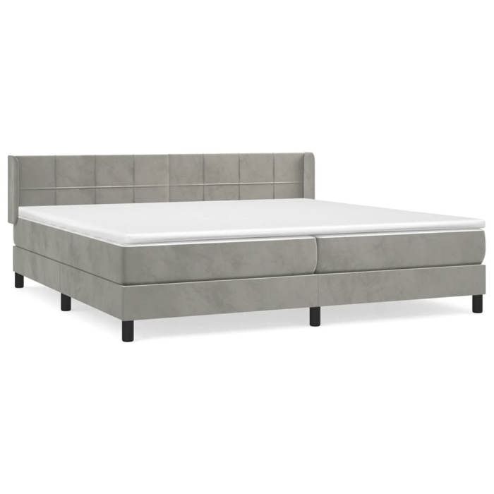 Maison Exclusive - Sommier à lattes de lit et matelas Gris clair 200x200cm Velours