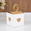 10PCS Candy Box Heart-shaped Packaging Boxes Gift Box Vintage With Ribbon Heart-printed Gift Box Kraft Paper With Twine 5.5x5.5cm