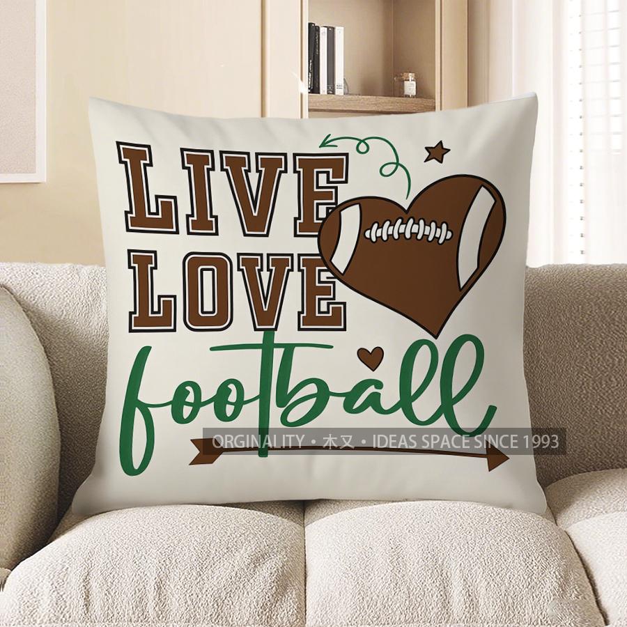 Home Decor Football Touchdown Throw Pillow for Fans Pattern Cushion Cover Suitable for Sofa Bedroom Car Pillow Cover