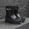 Women's Waterproof Thick-Soled Drawstring Rain Boots - Short, Height-Boosting Rubber Shoes for Outdoor and Kitchen Use