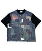 Peulaengkijyoakaibeu Patchwork Print Short Sleeve T-Shirt Black