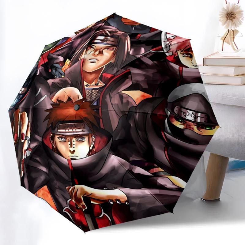 1pc Naruto Automatic Folding Umbrella, Sturdy And Durable Automatic Folding Umbrella with 8 Ribs,  a0911028