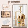Elegaif Cat Wooden Cat For Large Space Transparent Spaceship For Multiple Cat For Fat Senior Short Legged Observation Natural Hemp Stairs Claw