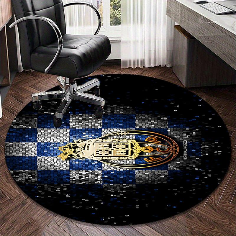 1PC round rug Fc Emblem Printed Round Area Rug ,Rug For Home Office, Round Chair Rug, Decorative Carpet Fan gifts Christmas gift