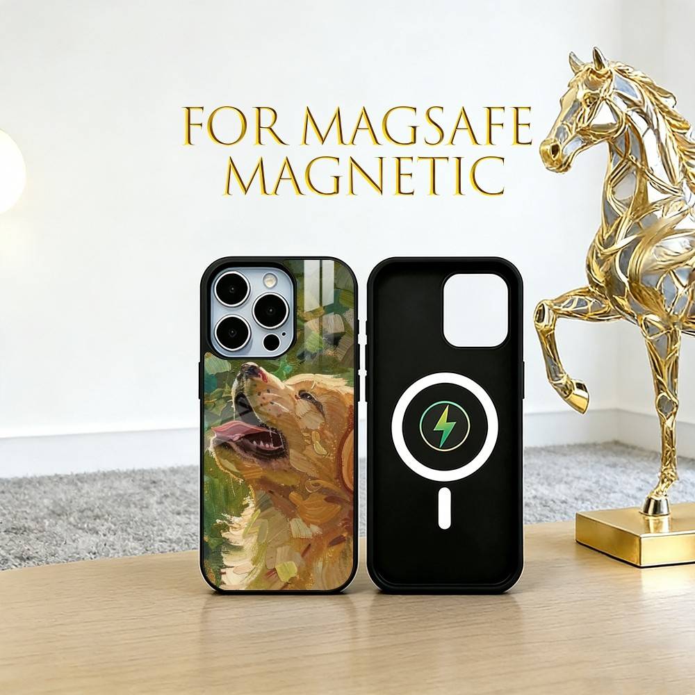 Oil painting of a dog Phone Case For iPhone17,16,15,14,13,12,11 Plus,Pro Magnetic with Magsafe Wireless Charging