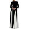 European & American Women's Color Block Loose Fit Waist-Cinched Vacation Dress
