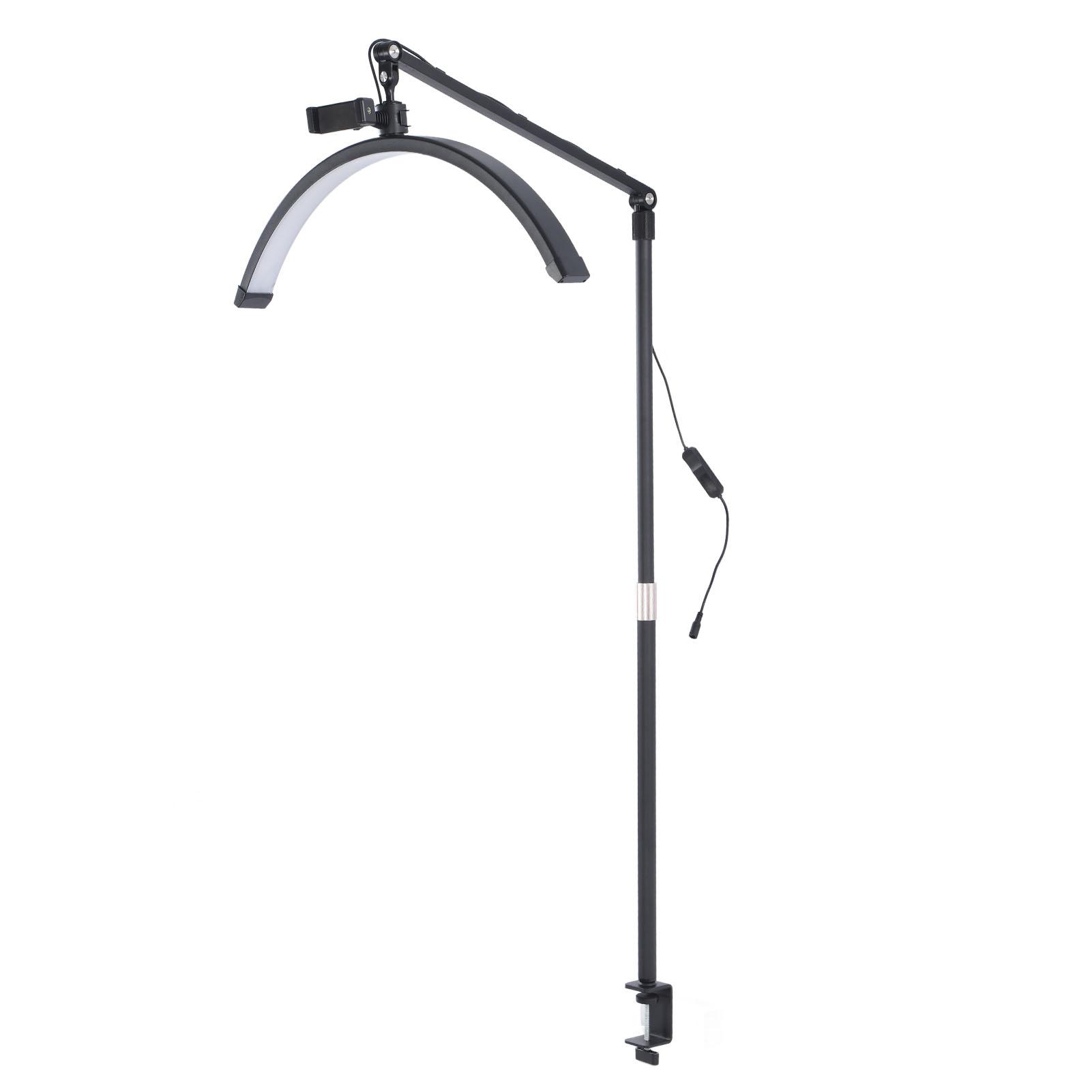 

36 Вт 23-дюймовый настольный светодиодный светильник 3200K‑5600K в форме полумесяца для ресниц с дистанционным управлением EU Plug