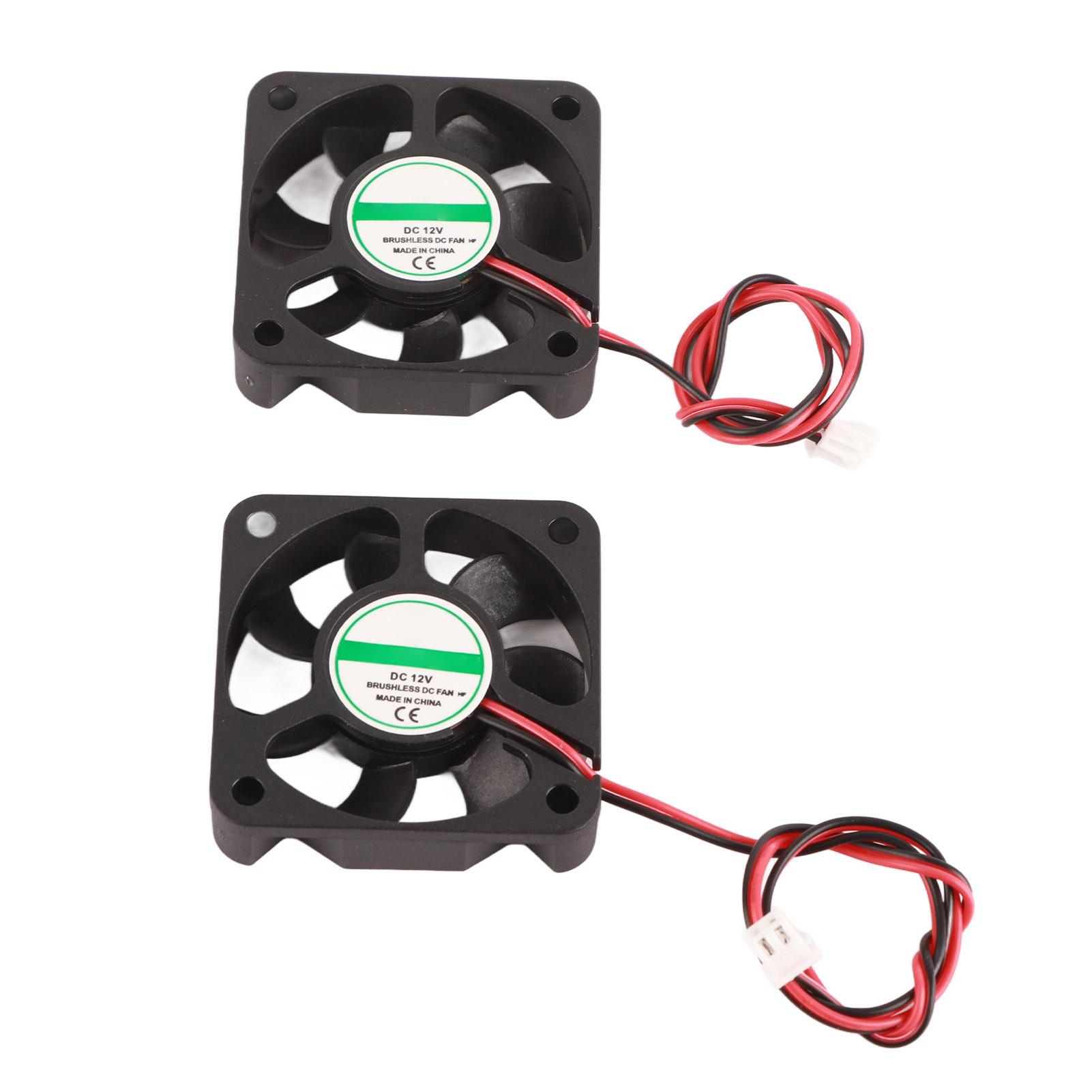 

2 шт., принадлежность для 3D-принтера, DIY 5010, вентилятор охлаждения 2 контакта 12 В 4000–6500 об/мин 30 дБ 8–14 куб. футов в минуту