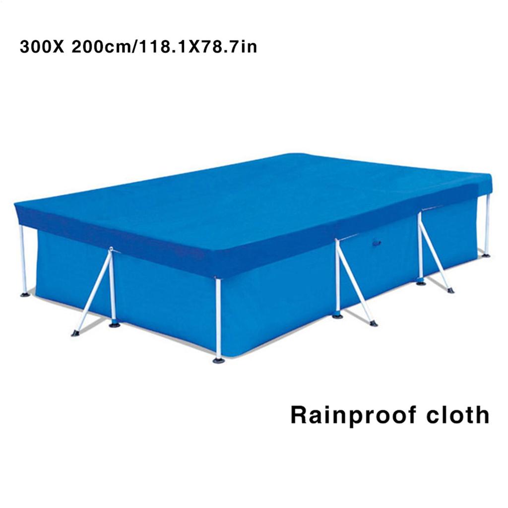 Rektangulärt Poolskydd Vattentätt PE Vikbart Uppblåsbart Poolskydd för ovanjordspool Familjepoolskydd Utomhusplaskdamm