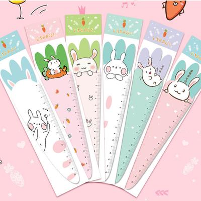 1 pièce mignon carotte lapin papeterie dessin animé chaton règle droite en plastique