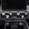 Tropical Car Vent Clip 1 Pair Flower Air Peach Blossom Conditioning Outlet Diffuser for Women Girls Cute Freshener Decor Interior Accessories
