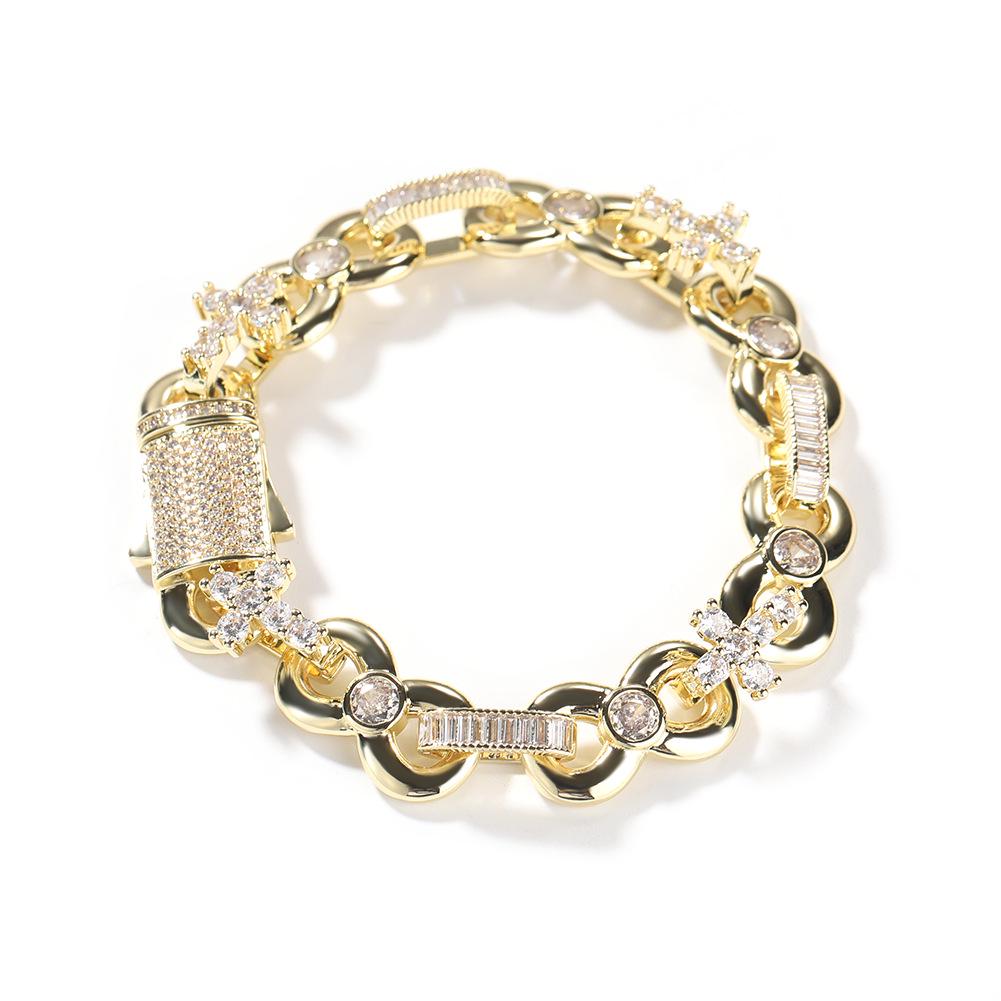 12mm Glossy Infinity Cross Necklace - European & American Hip Hop Style