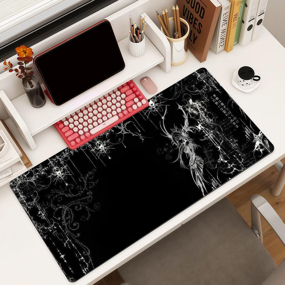 Art Black White Sigilism Mouse Pad Square Office Gaming Desk Mat Waterproof Nonslip Rubber Decorative