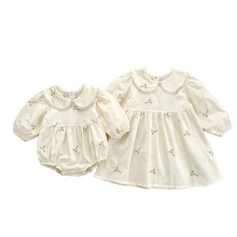 Baby Girls Long Sleeve Embroidery Dress Princess Style A-Line Toddler 4 Years Old