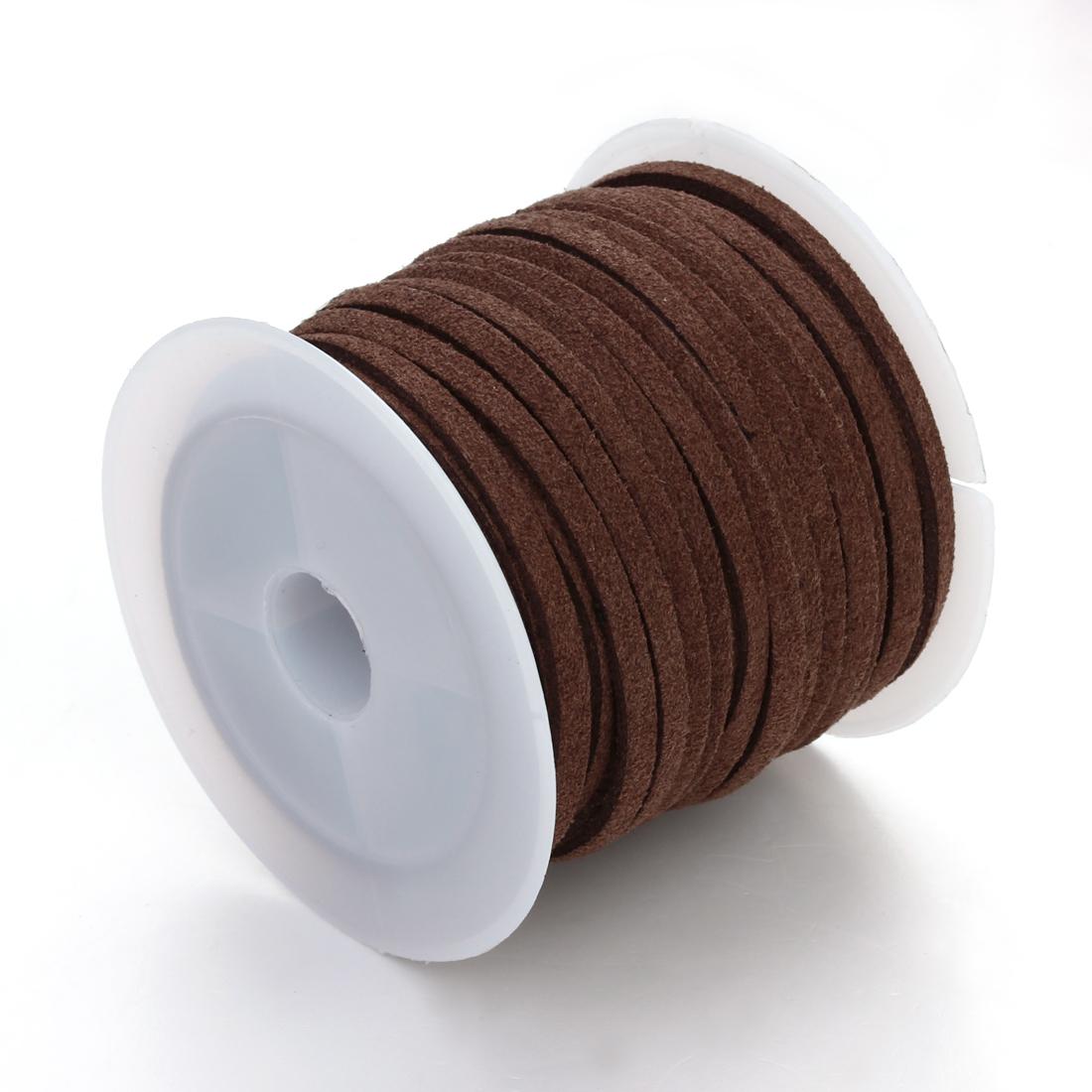 

5m/roll Color 1.5mm Flat Faux Suede Braided Cord Korean Velvet Thread Leather Rope for DIY Bracelet Jewelry Making Accessories темно-коричневого кольору