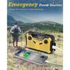 Radio Solare di Emergenza J-369 - Power Bank da 3000mAh, AM/FM, Manovella, Torcia, Lampada da Lettura, Allarme SOS per Sopravvivenza e Outdoor