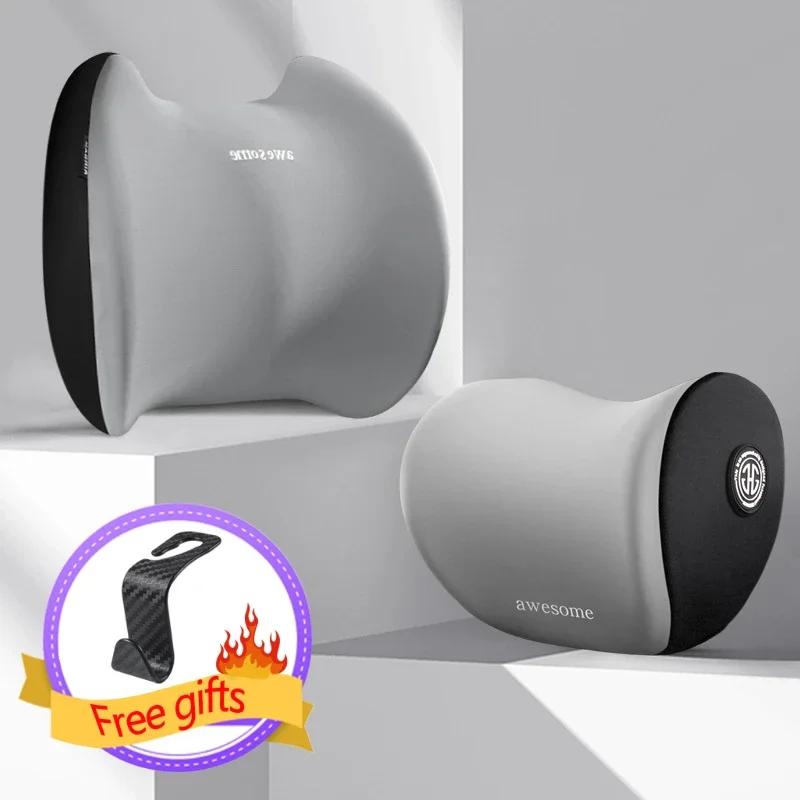 Universal Car Headrest Lumbar Memory Foam Cervical Lumbar Support Car Headrest Backrest Pillow Office Car Interior Accessories