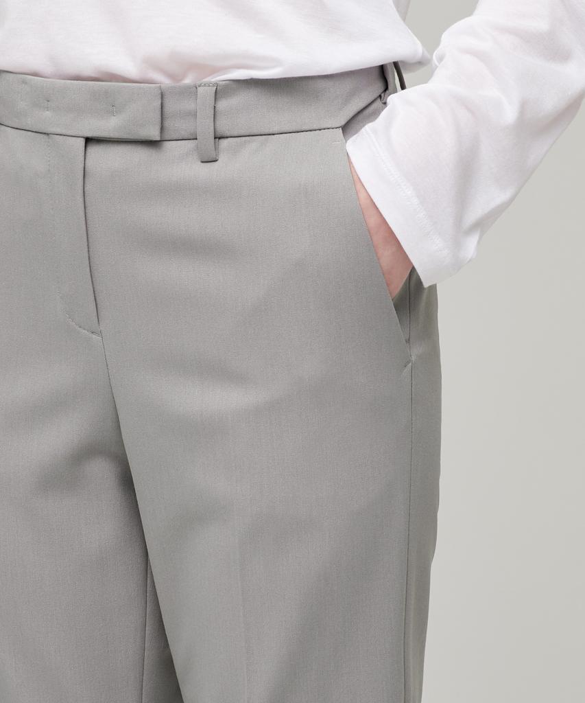 MUSINSA STANDARD WOMAN Women'S Slim Straight Hidden Elastic Waist Slacks [Light Warm Gray]