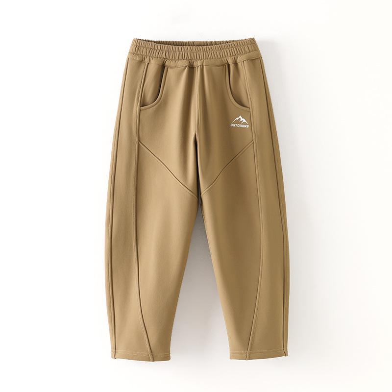 Kids' Windproof Waterproof Fleece-Lined Skinny One-Piece Casual Pants for Boys and Girls