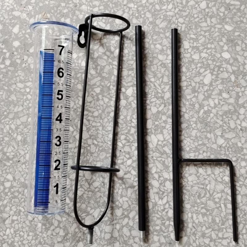 Water Gauge For Rain Adjustable Height Rain Measure Gauge With Stake Precipitation Monitor Large Clear Numbers Measuring Tool