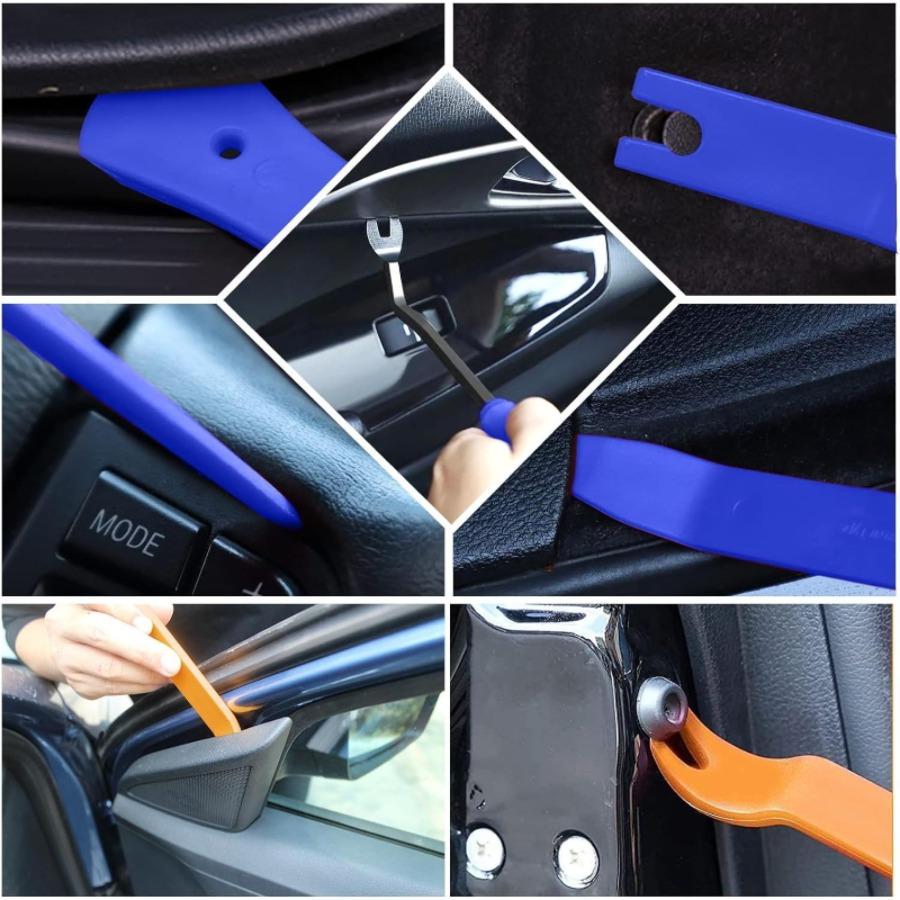 Versatile 19PCS Car Audio Tool Kit - Plastic Pry Bars, Screwdrivers & Light Opening Pliers for Modification