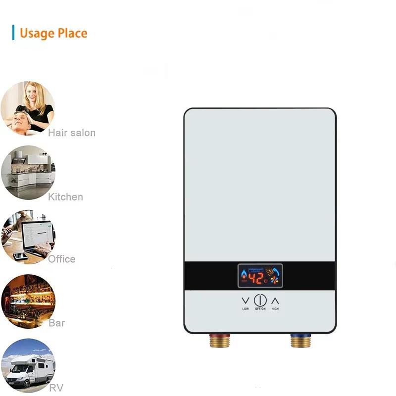 Instant Heated Electric Water Heater Bathing Household Water Storage Bathroom Small Quick Heating Small Kitchen Treasure