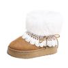 Retro thick-soled piled thickened snow boots women's shoes warm winter fluffy Birkenstock cotton shoes